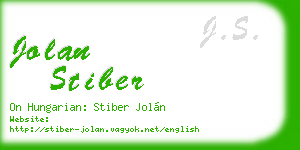 jolan stiber business card
